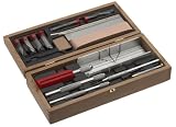 Grobet Craftsmens Knife and Tool Set 28 Pieces in Deluxe Wooden Case