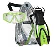U.S. Divers Aqua Lung Sport KIDS Lanai LX Mask, Proflex II Jr. Fins, Hydroair II Jr. Snorkel & Mesh Pro Bag DELUXE Snorkel Gear