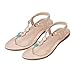 Womail Summer Atificial Gem Flowers Beaded Sandals Clip Toe Sandals Beach Shoes