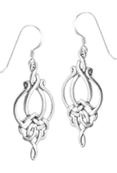 .925 Sterling Silver Unique Celtic Knot French Wire Earrings