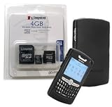 Combo of Black Silicone Skin Cover Case and Kingston 4GB microSDHC Class 4 Memory Card with miniSD, SD Adapter for Blackberry 8800 8830 8820