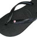 PINK HEART Swarovski Crystal Havaianas Top Rubber Flip Flops Sandals Thongs sizes 5-11