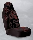 Stencil Dragon Universal Bucket Seat Cover - Black