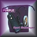 PURPLE Velveteen Pouch and Small Silver Bulllet Style Spot Wire Style Back, Scalp, Body Battery Massager