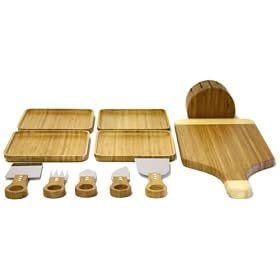 Mango Leaf 15500 Bamboo Cheese and Server Set by Mango Leaf