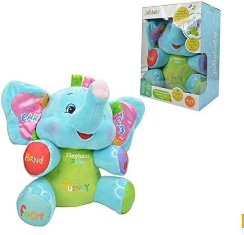 Multi-functional Baby Plush Soft Sound Music Learning Toys Blue Elephant