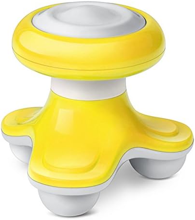 Portable Mini Body Massager Battery Operated/USB Powered Lightweight Handheld Vibrating Massager Relax Back Head Scalp Neck Full Body Pain Relief Travel Safty Compact Creative Massagers Yellow