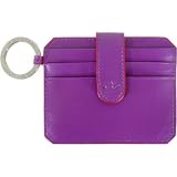 Plum Cherry Red Baekgaard Genuine Leather Key Ring Mini Card Case Wallet