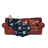 NHL Tampa Bay Lightning Adult Comfy Throw, Officially Licensed Blanket with Sleeves by Northwest "Repeat" Design
