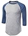 LE3NO Mens Casual Slim Fit 3/4 Sleeve Raglan T Shirt