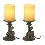 1 Pair 2 Safari Candle look Electric Lamps Lighting Lights NEW