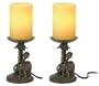 1 Pair 2 Safari Candle look Electric Lamps Lighting Lights NEW