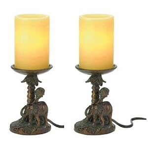 1 Pair 2 Safari Candle look Electric Lamps Lighting Lights NEW by 