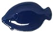 Blue Fish Ceramic Pottery Flounder Small Plate Set of Four 6" x 3 1/2" x 3/4"