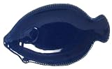 Blue Fish Ceramic Pottery Flounder Small Plate Set of Four 6" x 3 1/2" x 3/4"