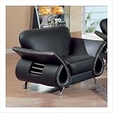 Clark Leather Chair Fabric: Black by 
