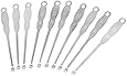 uxcell&reg; 10 Pcs Metal Silver Tone Earpick Ear Curette Wax Removers