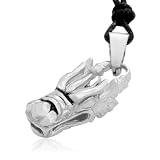 Ziovani Stainess Steel 3D Dragon Chinese Zodiac Sign Stainless Steel Pendant Necklace