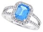 1.46ct Emerald Cut Blue Topaz Diamond Ring in 10Kt White Gold-8
