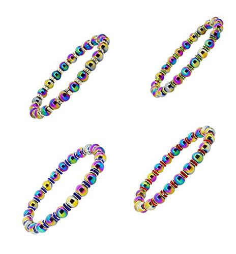Magnetic Rainbow Simulated Hematite Sexy Rhinestone Anklet for Women