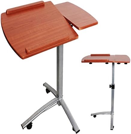 Red Walnut Height Rolling Laptop Desk Adjustable Angle Height High Quality 360 °