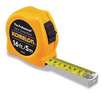 Komelon 4916IM The Professional 16-Foot Inch/Metric Scale Power Tape, Yellow
