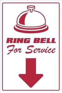 Amazon.com: Ring Bell For Service - 18"x24" Aluminum Metal Sign: Patio ...