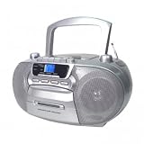 Supersonic SC-727 Portable CD Player with Cassette/Recorder & AM/FM Radio- Silver
