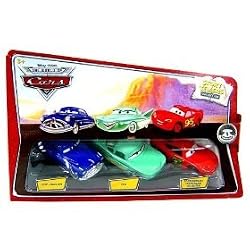 Disney / Pixar CARS Movie 1:55 Die Cast Story Tellers Collection 3-Pack Doc Hudson, Flo and Sponsorless McQueen