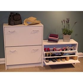 Double Shoe Cabinet-White by 4D Concepts