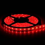 SUPERNIGHT (TM) 16.4ft 5M SMD 5050 Red Waterproof Led Flexible Flash Strip 300 Leds LED Light Strip 60Leds/M Multifunctional