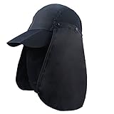 Generic メンズ　レディース UVカット帽子 ハット 紫外線対策に 取り外し可能日よけ付き　ダークネイビーブルー