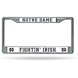 Notre Dame Chrome License Plate Holder