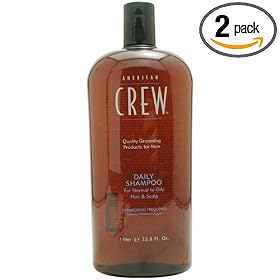 Click here to buy American Crew Daily Shampoo, For Normal to Oily Hair and Scalp, 33.8-Ounce Bottles (Pack of 2) -... by American Crew.