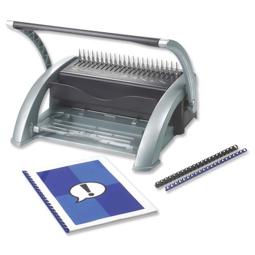GBC CombBind C210 Comb Binding Machine Manual Binds 450 Sheets Punches 20x80gsm A4 Ref 4400407