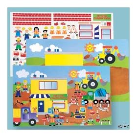 12 Design Your Own Construction Scene Stickers & Backgrounds