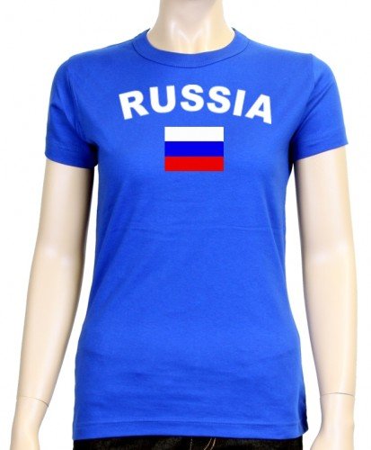 Russland T-Shirt girly blau, Gr.XL