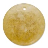 Honey Jade Round Pendant 37mm Drilled Yellow
