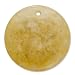 Honey Jade Round Pendant 37mm Drilled Yellow