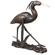 Antique Finish Brass Cast Iron Blue Heron Garden Statuary