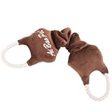 LaPet Fun Squeaking Furry Tug Dog Puppy Chew Toy (Brown) ~ LaPet