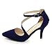 Bonnnibel Helga-2 Women's Closed Back Ankle Strap Stiletto Heel Dress Pumps
