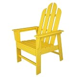 Polywood Outdoor Furniture Long Island Dining Chair, Lemon-Recycled Plastic Materials