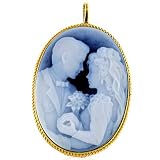 14KYellowGoldBride&GroomCameoPendant/Pin