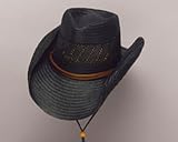 Black Straw Cowboy or Cowgirl Hat
