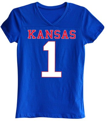 Kansas Jayhawks Women's Johnnie Jersey Short Sleeve Tee Royal Womens
