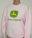 John Deere Pink Crewneck Sweatshirt with 2-Color Logo