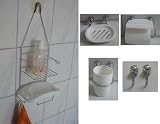 Bad-Organizer Badset 7-teilig Badregal Rollenhalter Seifenschale Handtuch-Haken