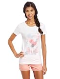 Roxy Juniors Rough Patch Scoop Neck tee shirt ,  Sea Salt,  Medium