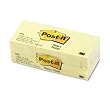 3M Post-It Original Notes, 1-1/2 X 2, Canary Yellow, 12 100-Sheet Pads/Pack